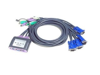 ATEN 4埠PS/2 帶線式KVM電腦切換器 含AUDIO
