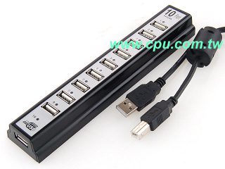10埠 USB2.0 HUB+變壓器