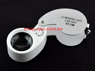 白光2LED 40X 珠寶鑑定用 放大鏡