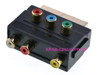 SCART頭 轉 色差YPbPr+Audio+CVBS (6個RCA頭)