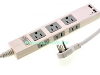 3P/2P六孔+USB雙孔 延長插座x1.8M(6尺)