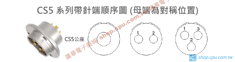 CS5P-01CSNS (CS5P-01CSNS-00) 120A 單極圓型金屬連接器母接頭(3突點防呆) | 廣華電子